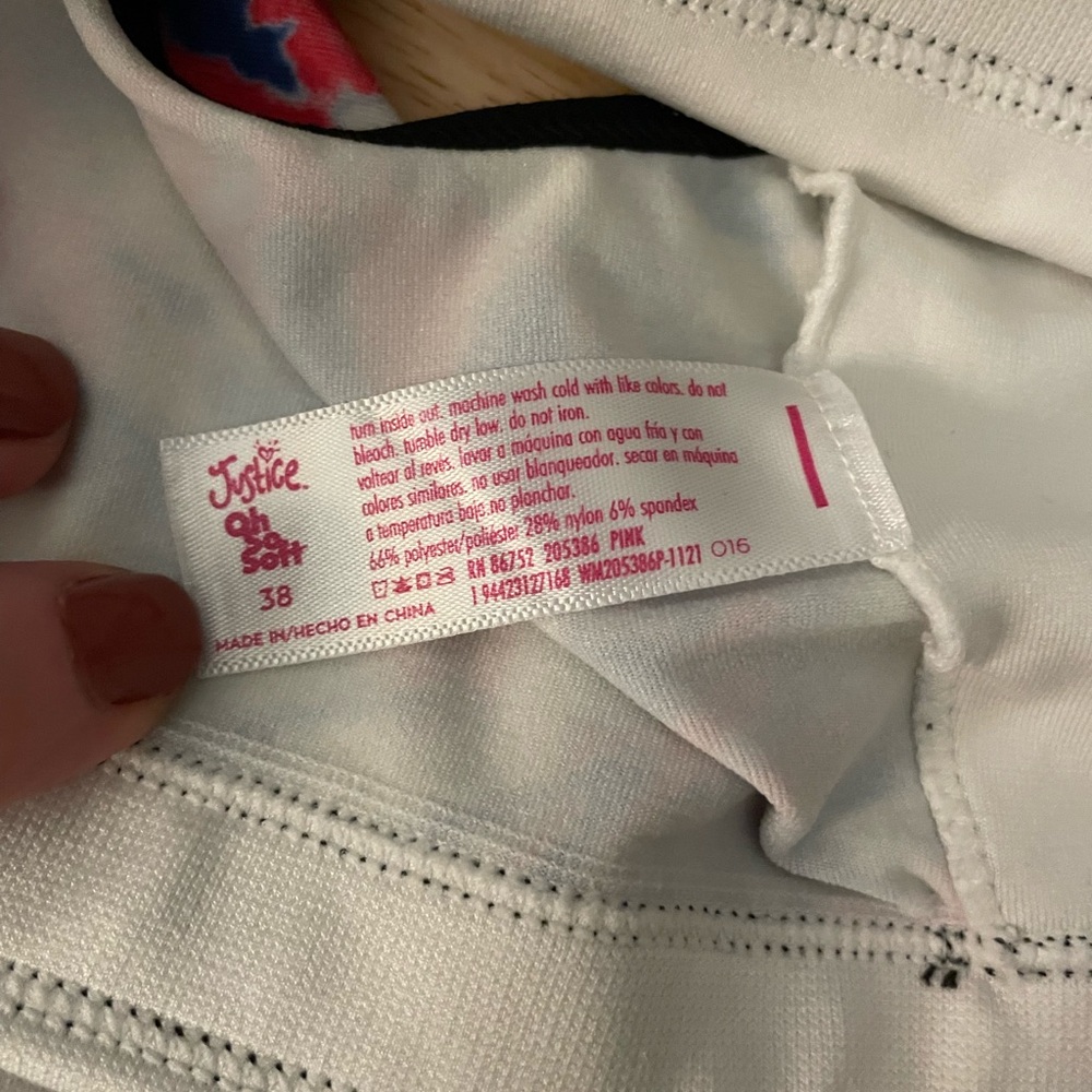 JUSTICE Girls Seamless Longline Sports Bra Hot Pink Tie Dye Sz 38 - Picture 4 of 4